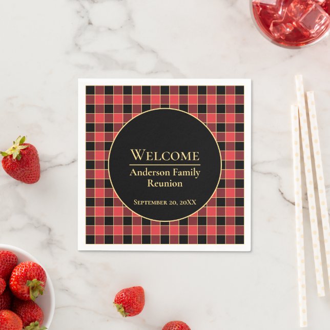 Buffalo Check Family Reunion Custom Colours SVG Napkin (Insitu)