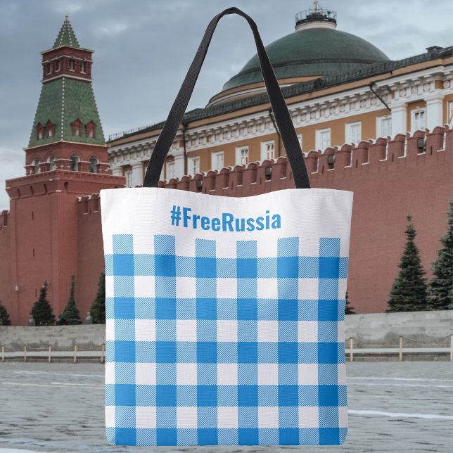 Buffalo Check-FreeRussia-English Tote Bag (Buffalo Check-FreeRussia-English Tote Bag by The Social Observatory Shop)