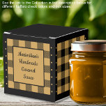 Buffalo Check - Gold and Black - Classic Favour Box<br><div class="desc">Classic caramel gold and black buffalo check favour box. Text on both sides of the box is customisable. If you use the 'edit design' button/tool,  you can also add your own images/photos. Other colorways available.

See the Collection of all box sizes & buffalo check colours here:
https://www.zazzle.com/collections/boxes_product_promotional_gift_buffalo_check-119842043554925619</div>