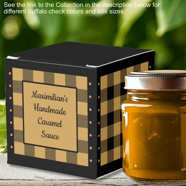 Buffalo Check - Gold and Black - Classic Favour Box (Buffalo Check - Gold and Black - Classic Favor Boxes by Leapfroglisics Shop)