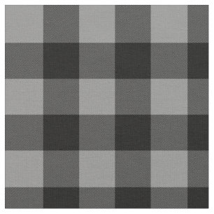 Buffalo Check Gray and Black Squares Plaid Fabric