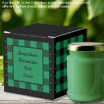 Buffalo Check - Green and Black - Classic Favour Box<br><div class="desc">Classic green and black buffalo check favour box. Text on both sides of the box is customisable. If you use the 'edit design' button/tool,  you can also add your own images/photos. Other colorways available.

See the Collection of all box sizes & buffalo check colours here:
https://www.zazzle.com/collections/boxes_product_promotional_gift_buffalo_check-119842043554925619</div>