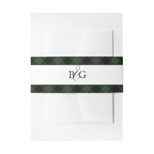 Buffalo Check Green Tartan Scottish Plaid Invitation Belly Band