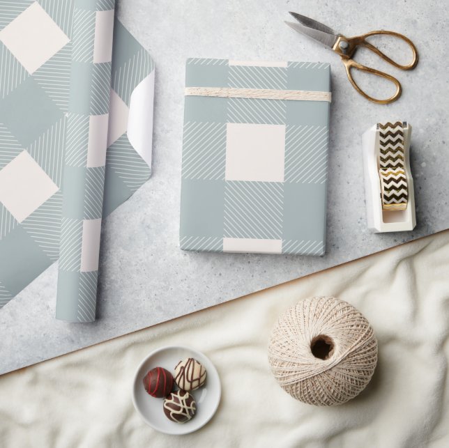 Buffalo Check Grey Simple Stylish Trendy Wrapping Paper (Crafts)