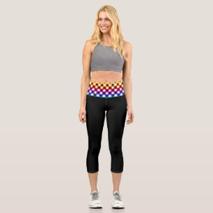 Buffalo Check High Waisted Capri Yoga Pants