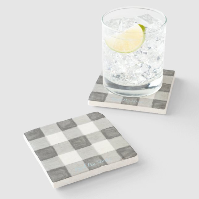Buffalo Check Marble Coaster (Side)