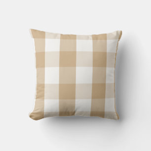 Buffalo Check - neutral tan white Throw Pillow
