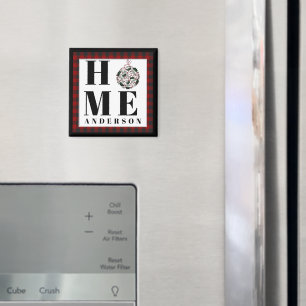 Buffalo check ornament "Home" personalised Magnet