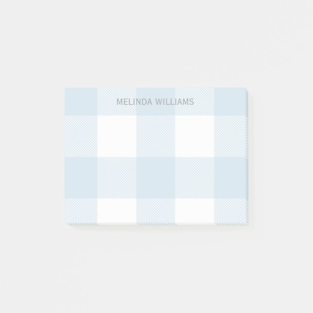 Buffalo Check Pattern Custom Colour Add Name 4x3 Post-it Notes (Front)