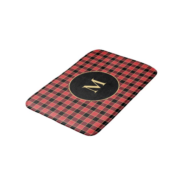 Buffalo Check Pattern Monogram Custom Colours SVG Bath Mat (Angled)
