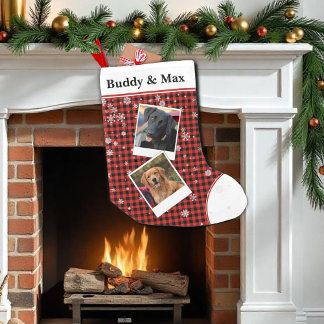 Buffalo Check Pet Personalised Christmas Stocking