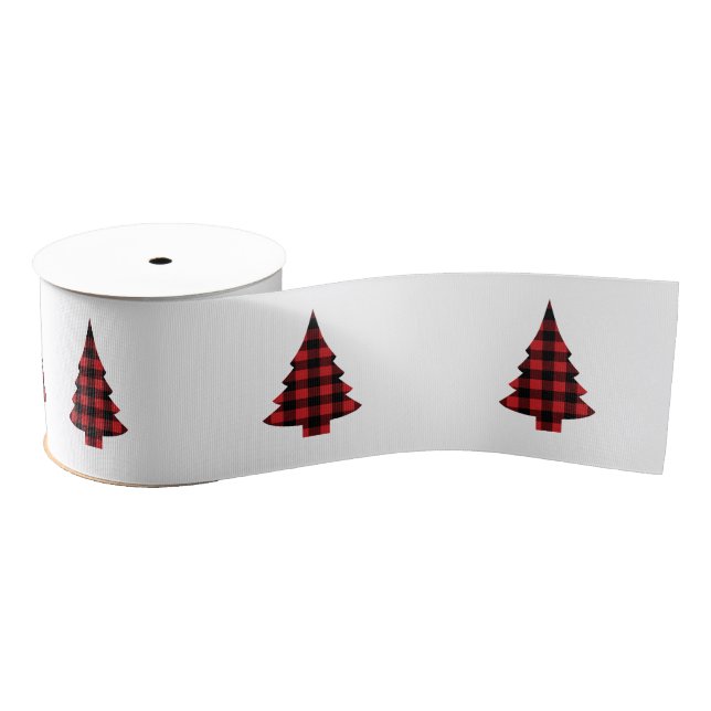 Buffalo Check Pine Trees Rustic  Grosgrain Ribbon (Spool)