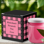 Buffalo Check - Pink and Black - Classic Favour Box<br><div class="desc">Classic pink and black buffalo check favour box. Text on both sides of the box is customisable. If you use the 'edit design' button/tool,  you can also add your own images/photos. Other colorways available.

See the Collection of all box sizes & buffalo check colours here:
https://www.zazzle.com/collections/boxes_product_promotional_gift_buffalo_check-119842043554925619</div>
