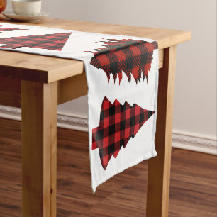 Buffalo Check Plaid Christmas Tree Pattern  Medium Table Runner