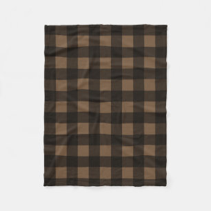 Buffalo Check Plaid Custom Color Brown Fleece Blanket
