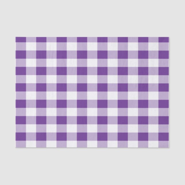 Buffalo Check Plaid Purple and White Pattern Tissue Paper (Front)