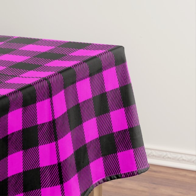 Buffalo Check Purple Plaid Pattern Tablecloth (In Situ)