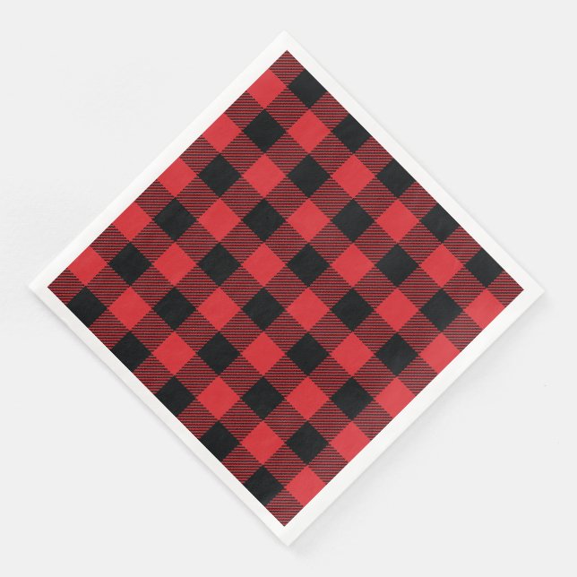 Buffalo Check Red and Black Holiday Napkin (Corner)