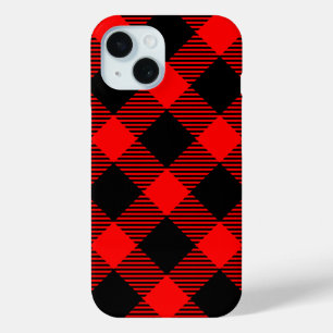Buffalo Check Red and Black Lumberjack Plaid Decor iPhone 15 Case