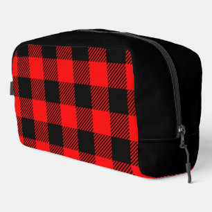 Buffalo Check Red and Black Lumberjack Plaid Decor Dopp Kit