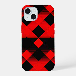 Buffalo Check Red and Black Lumberjack Plaid Decor iPhone 15 Case