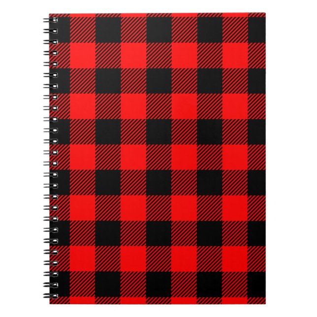 Buffalo Check Red and Black Lumberjack Plaid Decor Notebook (Front)