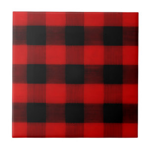 Buffalo Check Red and Black Plaid Tile