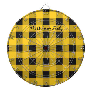 Buffalo Check Rustic Patterned Yellow Dartboard