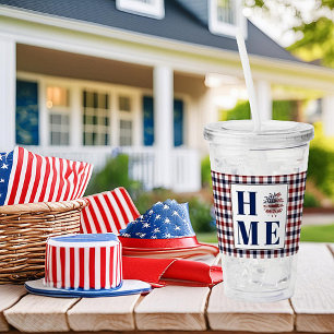 Buffalo check sunflower "Home" Acrylic Tumbler