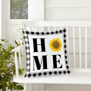 Buffalo check sunflower "Home" Cushion
