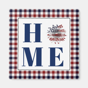 Buffalo check sunflower "Home"  Magnet