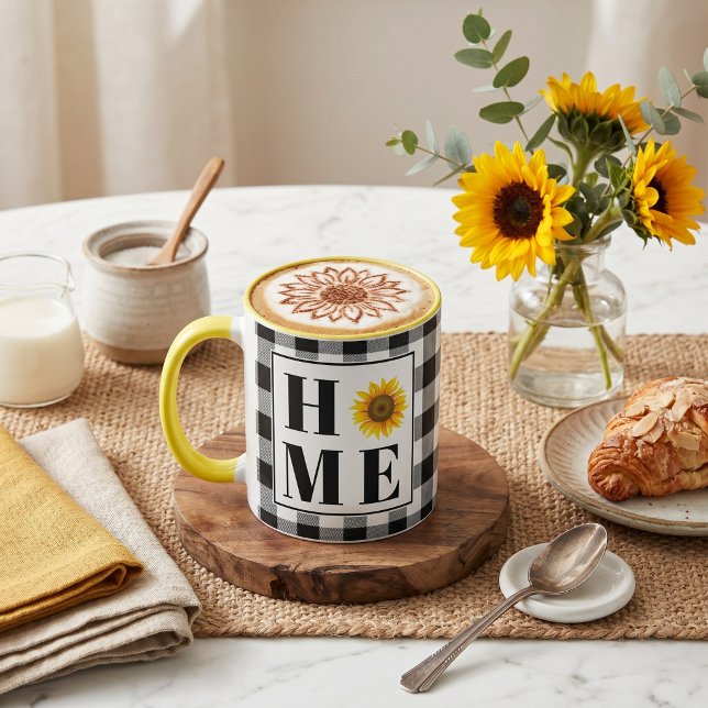 Buffalo check sunflower "Home"   Mug (Creator Uploaded)