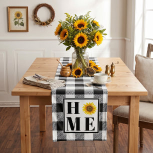 Buffalo check sunflower "Home" Short Table Runner