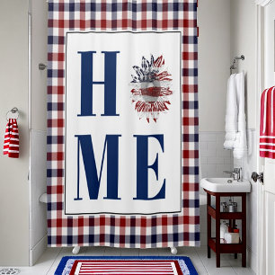 Buffalo check sunflower "Home"  Shower Curtain