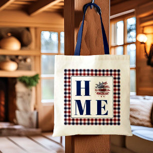 Buffalo check sunflower "Home"  Tote Bag