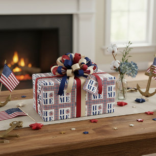 Buffalo check sunflower "Home"  Wrapping Paper