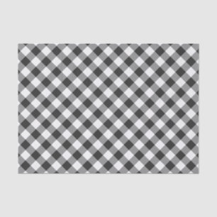 Buffalo Check White and Black Squares Plaid Tissue Paper