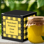 Buffalo Check - Yellow and Black - Classic Favour Box<br><div class="desc">Classic yellow and black buffalo check favour box. Text on both sides of the box is customisable. If you use the 'edit design' button/tool,  you can also add your own images/photos. Other colorways available.

See the Collection of all box sizes & buffalo check colours here:
https://www.zazzle.com/collections/boxes_product_promotional_gift_buffalo_check-119842043554925619</div>