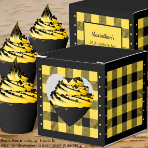 Buffalo Check - Yellow and Black - Heart Favour Bo Favour Box