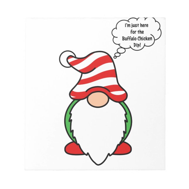 Buffalo Chicken Dip Christmas Gnome Notepad (Front)