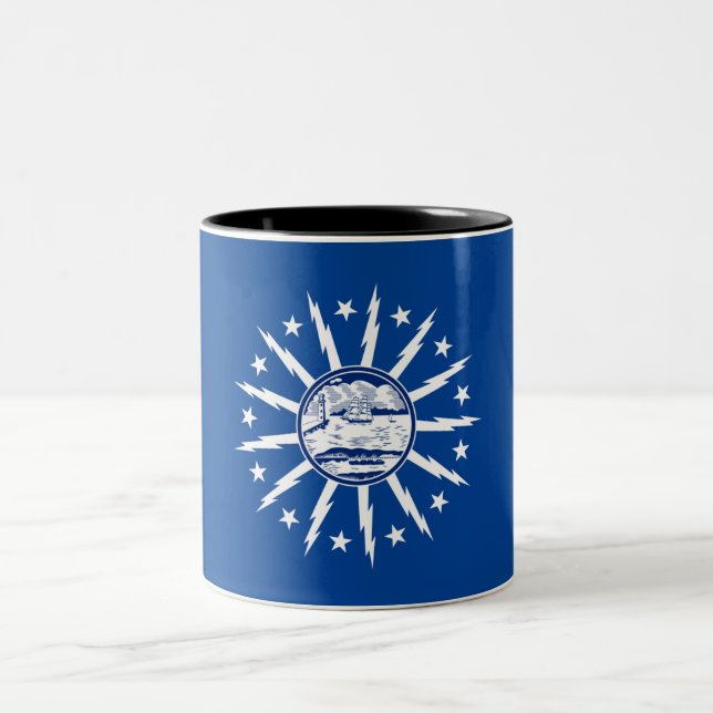 Buffalo city flag Two-Tone coffee mug (Center)