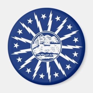 buffalo city flag united state america new york magnet