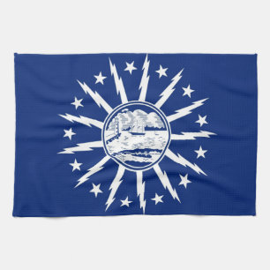 buffalo city flag united state america new york tea towel
