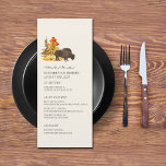 Buffalo Fall Foliage Bison Script Wedding Menu<br><div class="desc">Illustration of buffalo with autumn trees.</div>