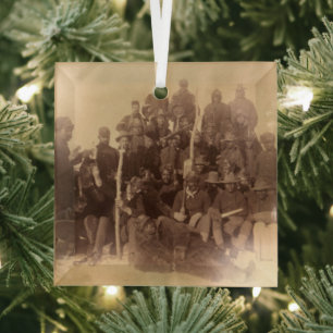 Buffalo Fighters of the US Black Cavalry Glass Tree Decoration