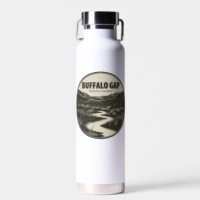Buffalo Gap National Grassland Stream Water Bottle (Front)