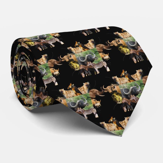 Buffalo Grass Wildlife Frame Neck Tie (Rolled)