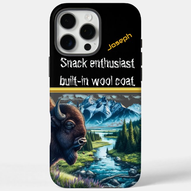 Buffalo Grazing by a Serene Stream Case-Mate iPhone Case (Back)