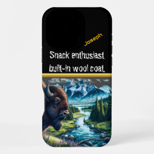 Buffalo Grazing by a Serene Stream iPhone 16 Pro Max Case