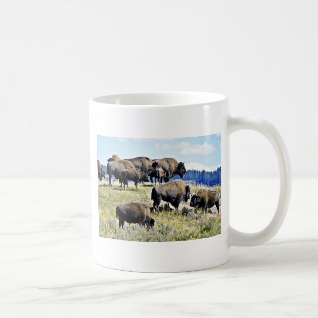 Buffalo Herd - Yellowstone National Park Coffee Mug (Right)